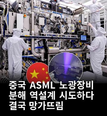 중국이 분해해서 망가뜨린 ASML 노광장비